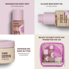 Victoria's Secret PINK body butter open jar showing thick cream for deep moisture