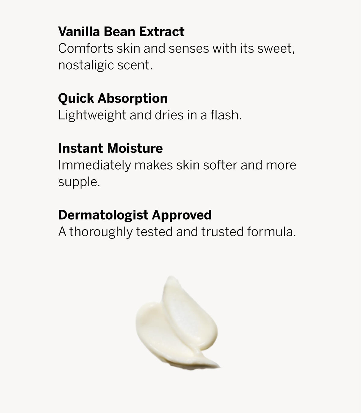 Victoria's Secret PINK lotion texture swipe showing creamy consistency and quick absorption benefit