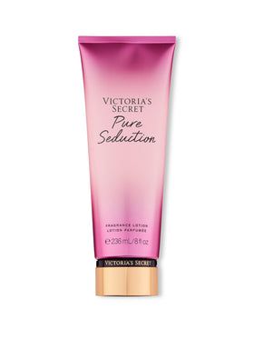 Victoria's Secret front packaging of Pure Seduction lotion shows bottle and brand benefits