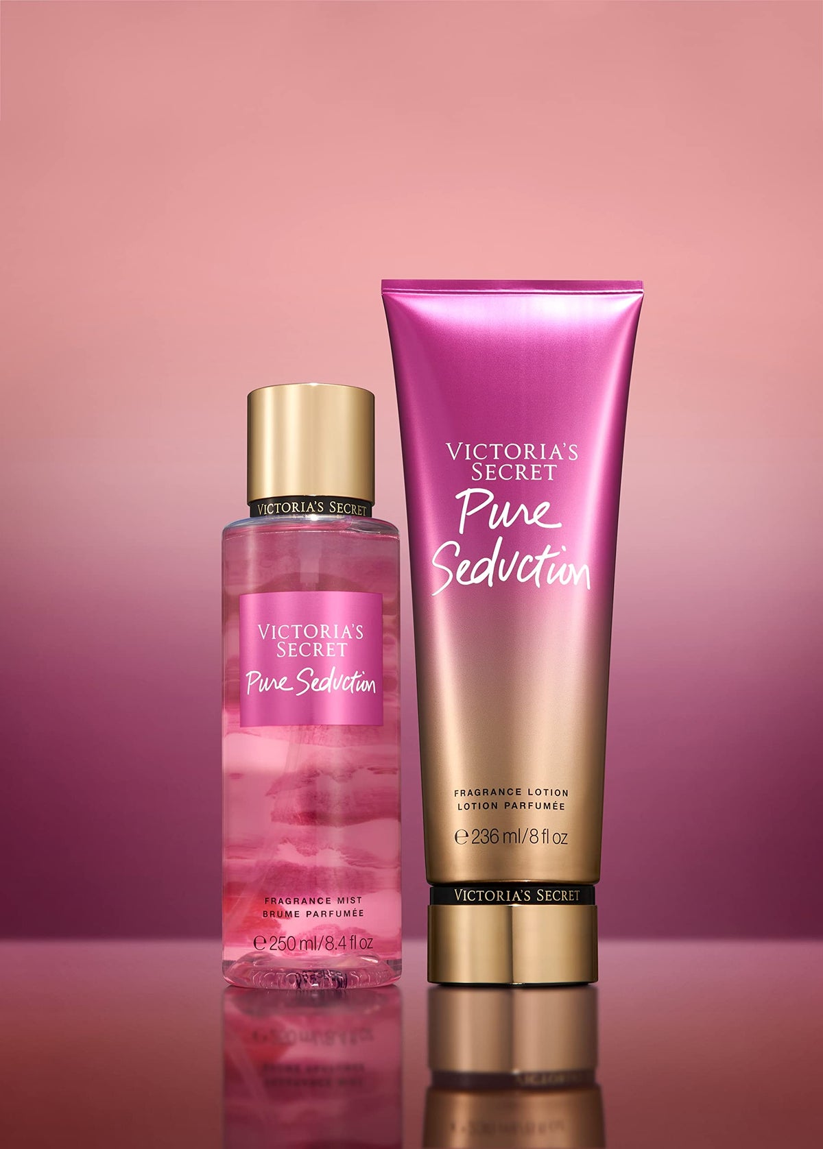Victoria's Secret lotion paired with Pure Seduction mist for layered fragrance