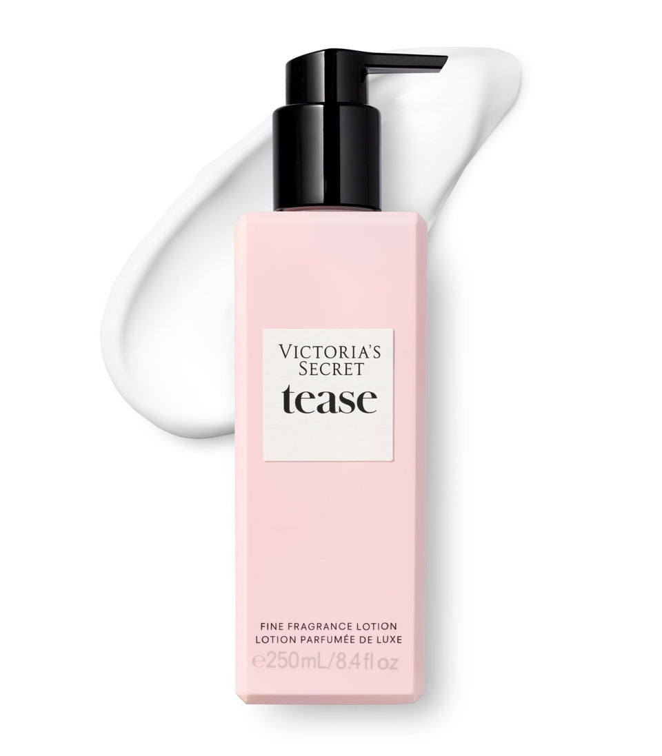 Victoria's Secret front packaging showing Tease lotion and scent identity