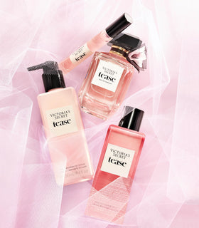 Victoria's Secret 8.4 oz size comparison demonstrating travel-friendly volume