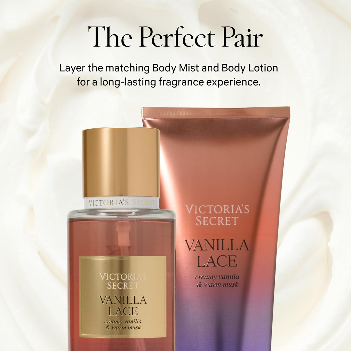Victoria's Secret bottle held in hand showing travel-friendly 8 oz size benefit