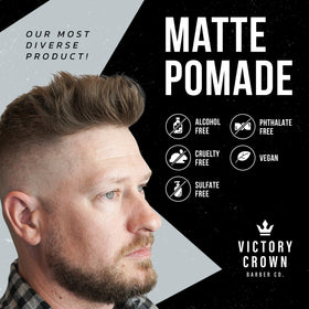 Victory Crown open tin close-up of matte texture showing easy-to-work consistency