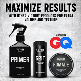 Victory Barber & Brand jar on bathroom shelf showing daily routine convenience