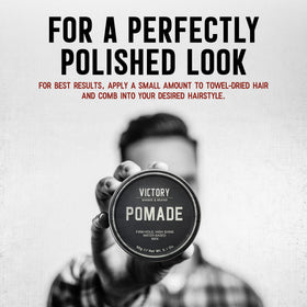Victory Barber & Brand label close-up highlighting masculine tobacco scent