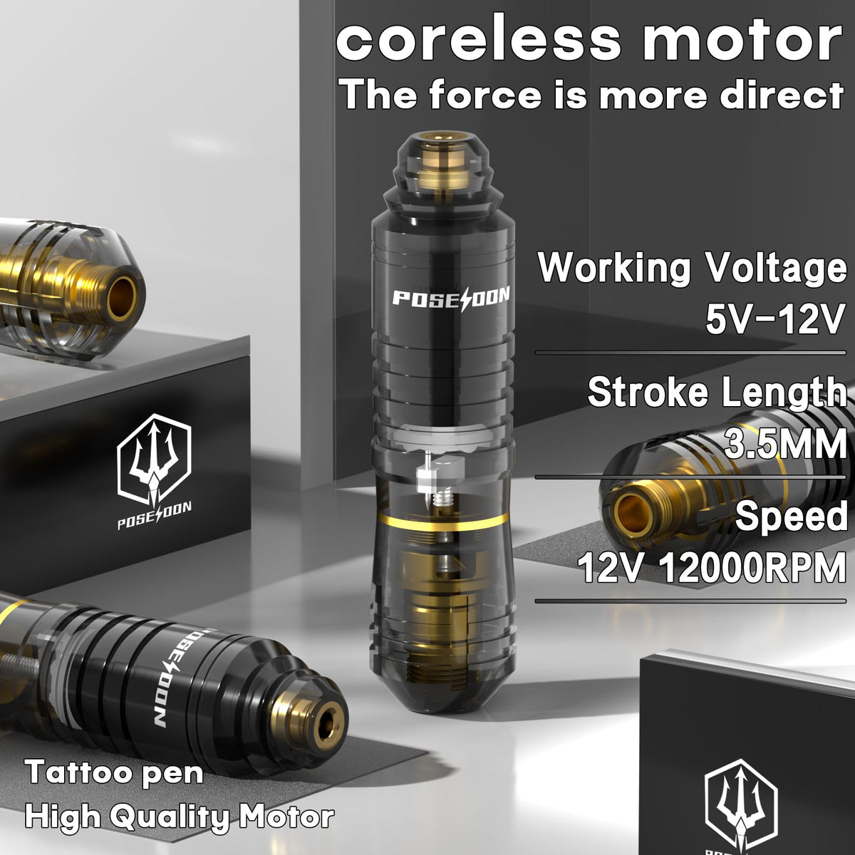 Vidattx POSEIDON pen close-up highlighting ergonomic grip for steady control