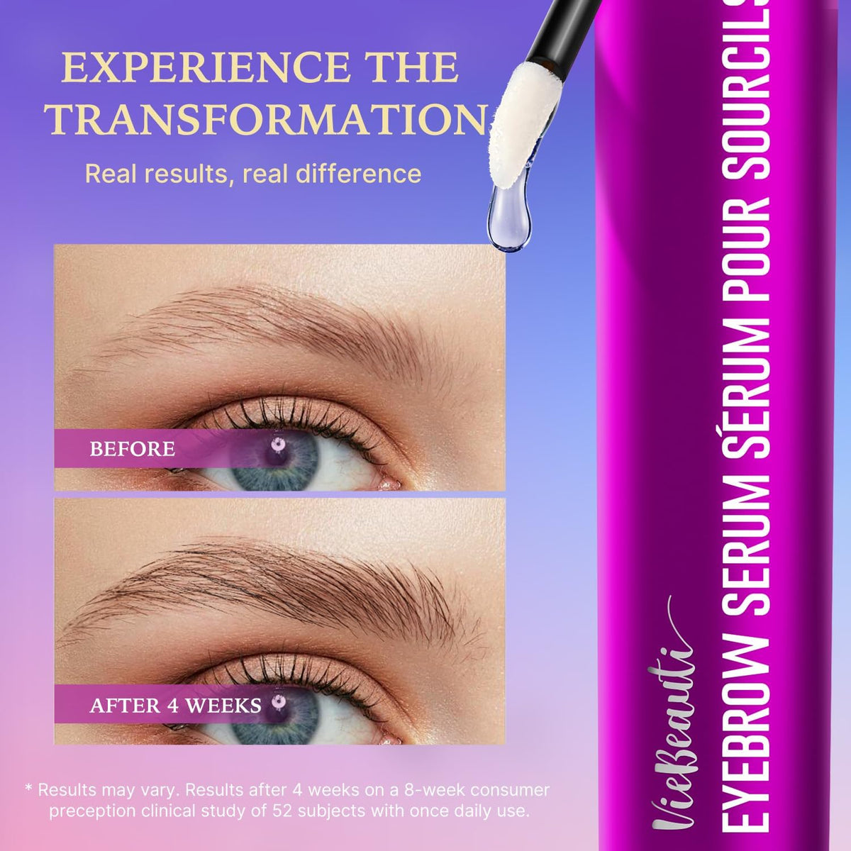 VieBeauti fine-tip applicator close-up for precise brow application