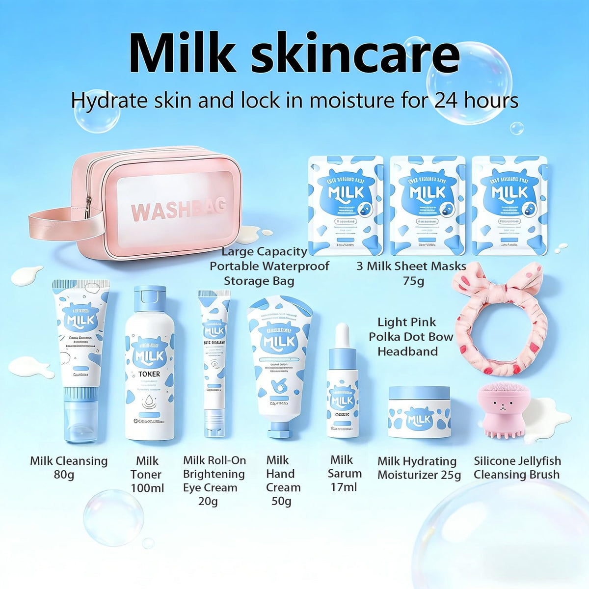 Vienflona three milk face mask packs displayed for weekly pampering