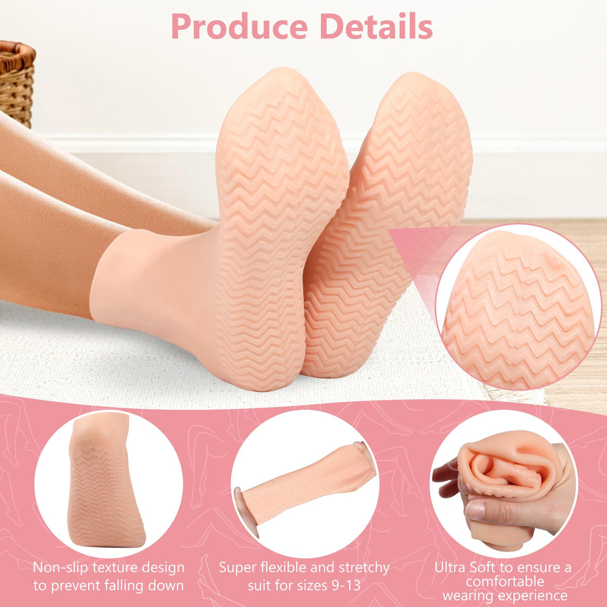Vigdit sole detail with anti-slip particles for safer at-home movement