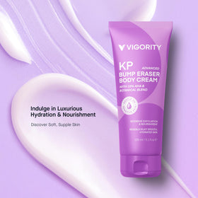 Vigority being applied to arm demonstrating exfoliation and smoother appearance