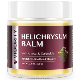 Vigority balm jar front view showing clean packaging and nourishing formula benefits