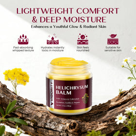 Vigority balm on bathroom vanity styled with towels illustrating daily skincare routine