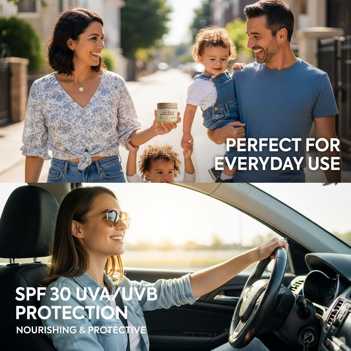 Vigority sunscreen in a beach bag lifestyle shot ready for outdoor protection benefit