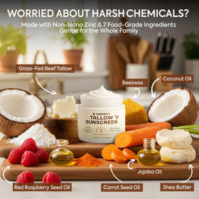 Vigority close-up of creamy beef tallow texture highlighting moisturizing benefit