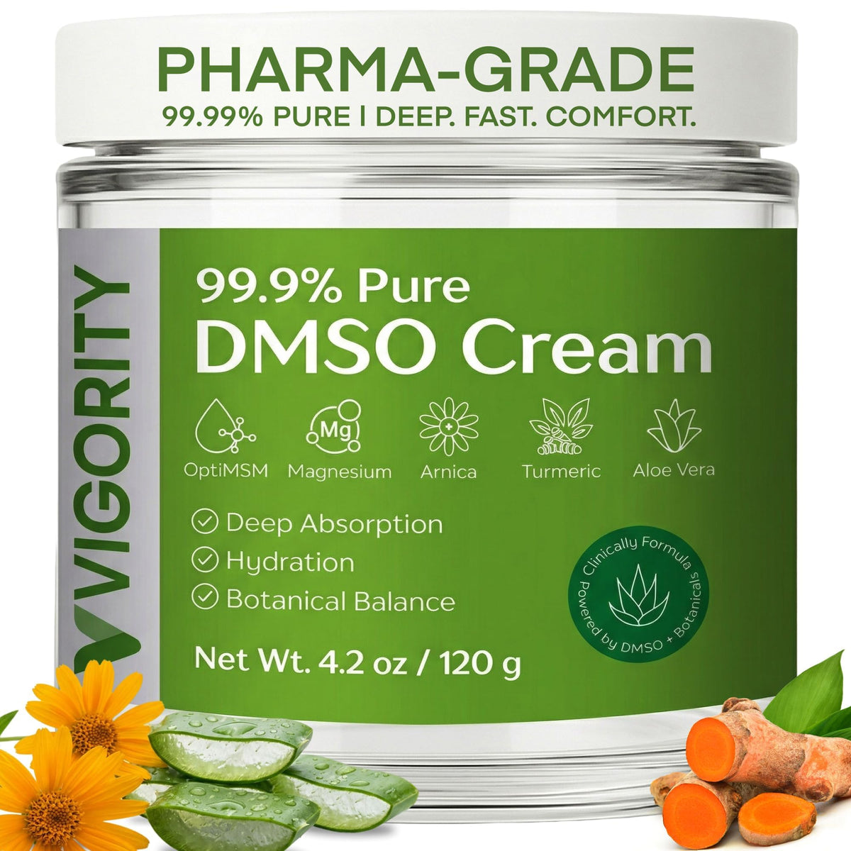 Vigority cream front jar showing product label and clean packaging benefit