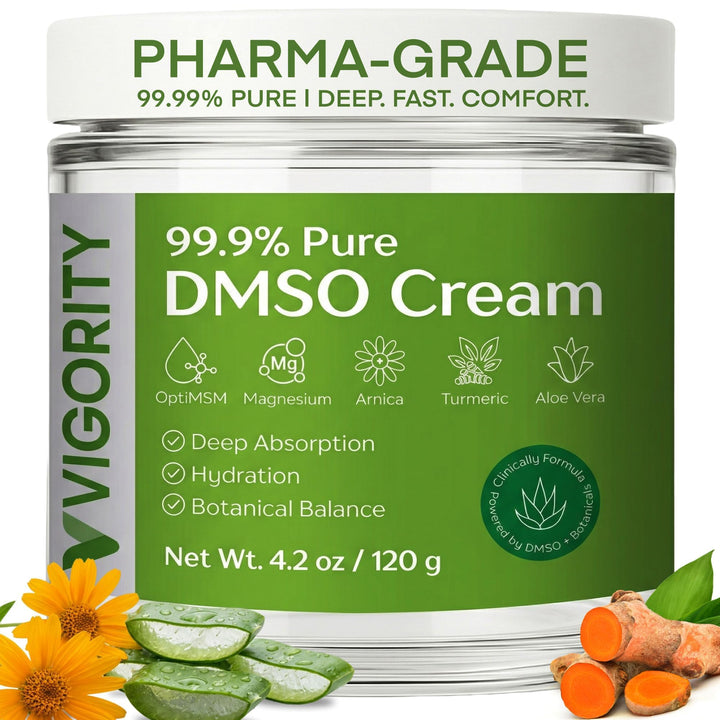 Vigority cream front jar showing product label and clean packaging benefit
