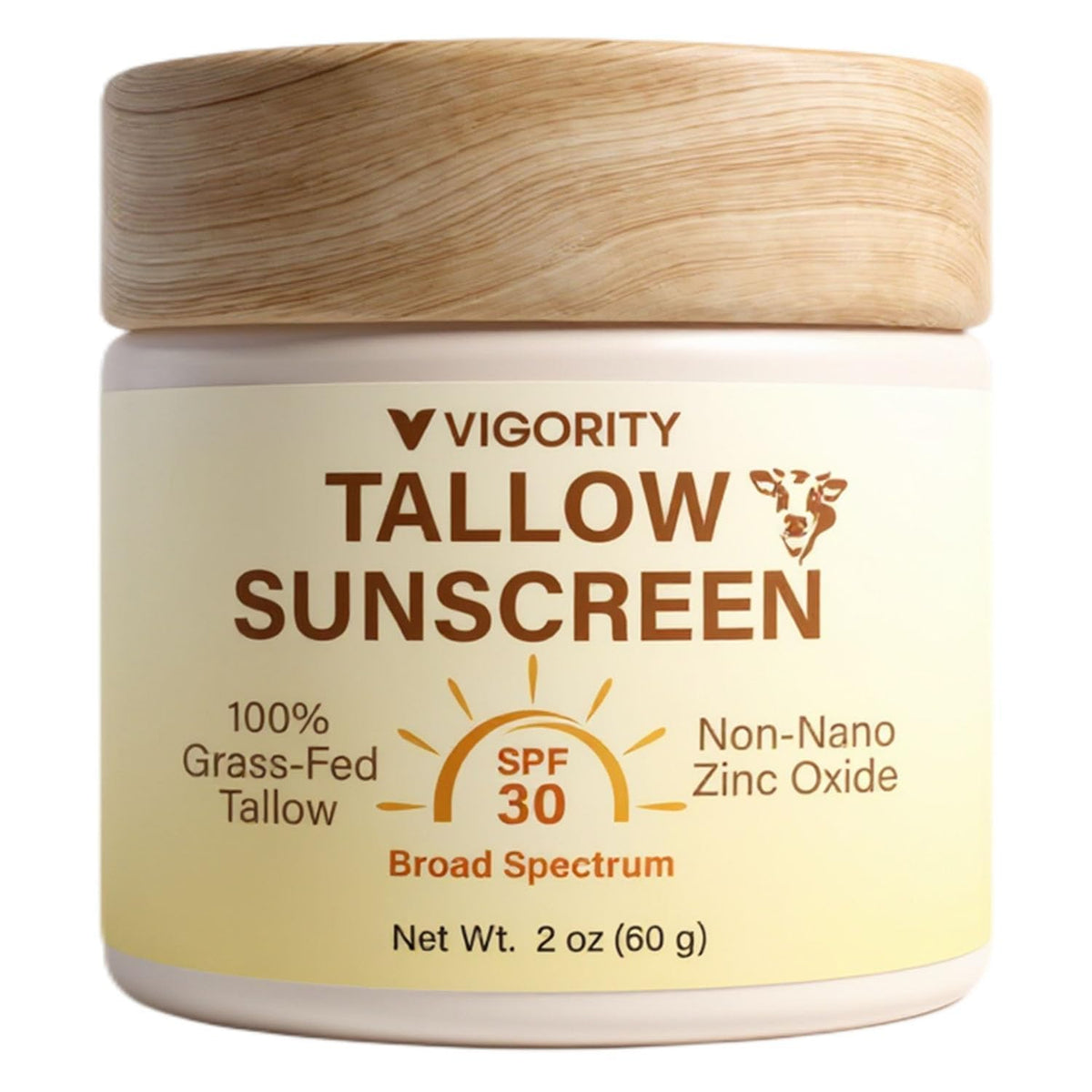Vigority front package view showing compact travel-friendly SPF 30 bottle and benefits
