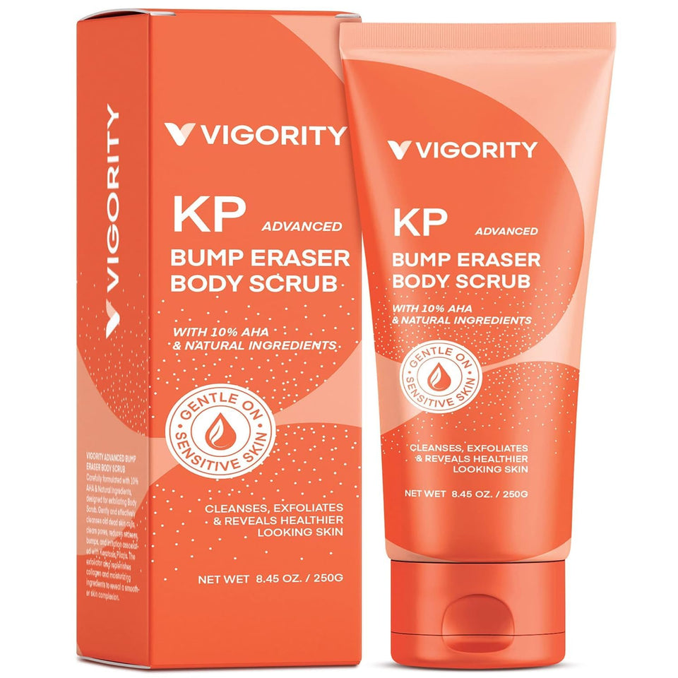 Vigority KP Bump Eraser front label showing product name and benefits