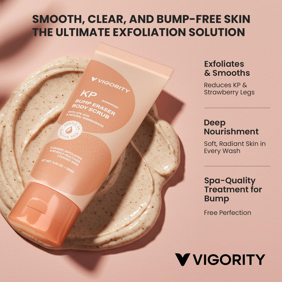 Vigority KP Bump Eraser texture close-up revealing exfoliating walnut particles