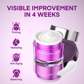 Vigority applied to model neck demonstrating improved décolleté look