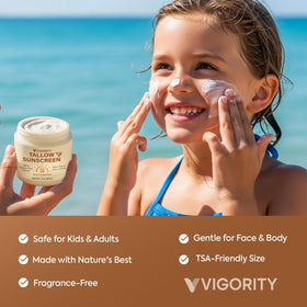 Vigority open cap dispensing clear zinc sunscreen texture for easy application benefit