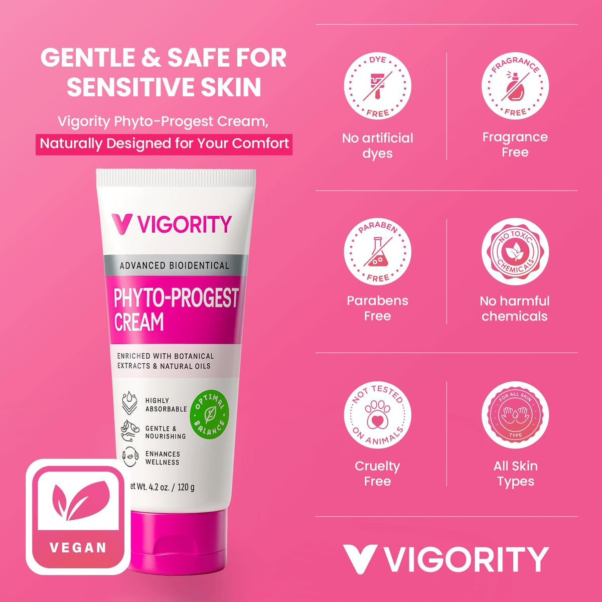 Vigority application close-up demonstrating easy massage-in and quick comfort