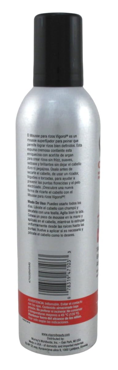 Vigorol mousse curls in-hand application being scrunched into damp hair to add bounce and control