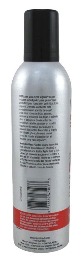 Vigorol mousse curls in-hand application being scrunched into damp hair to add bounce and control
