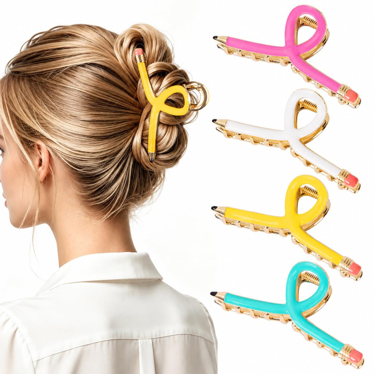 Vigorpace pencil clips front view showing colorful design and secure hold