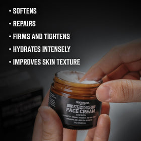 Viking Revolution being applied to male jawline, hydrates and soothes skin