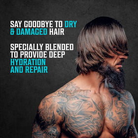 Viking Revolution applied to hands to demonstrate easy spreading and styling benefit