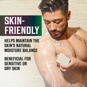 Viking Revolution soap in bathroom lifestyle setting highlighting refreshing shower use