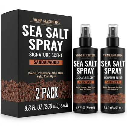 Viking Revolution front bottle view showing sandalwood scent and benefits