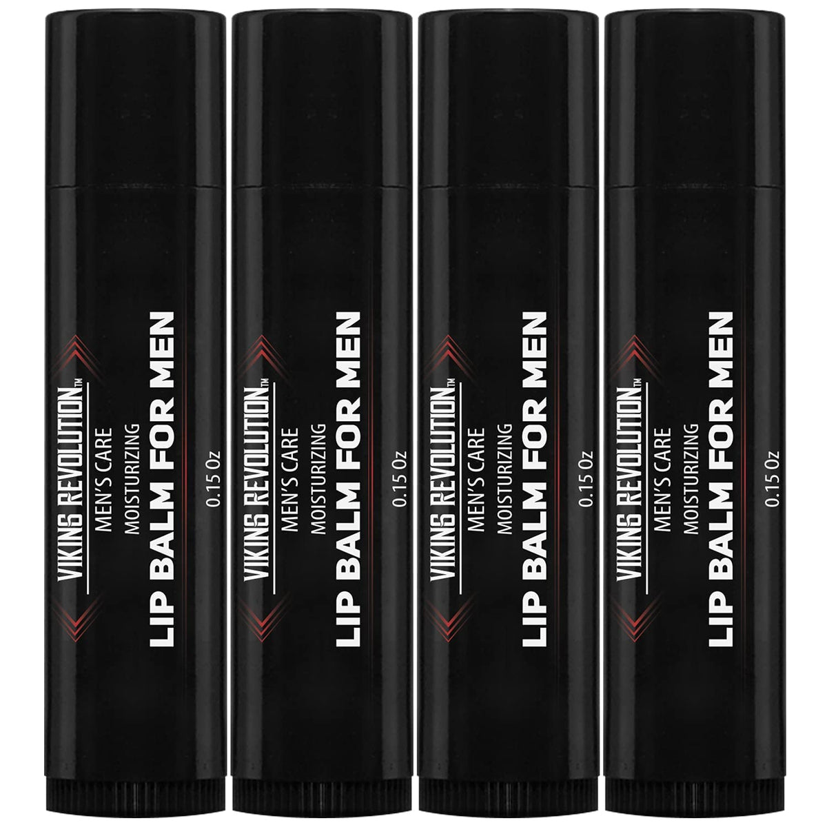 Viking Revolution front packaging showing four balm tubes and benefits