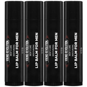 Viking Revolution front packaging showing four balm tubes and benefits
