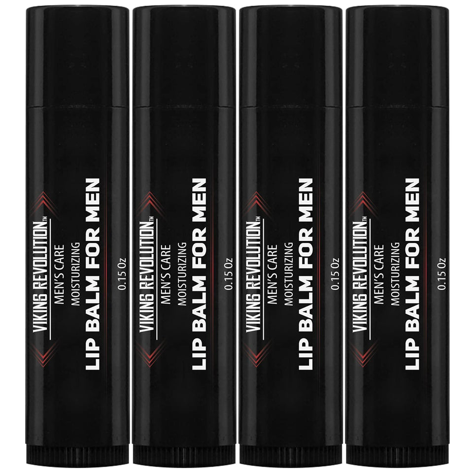 Viking Revolution front packaging showing four balm tubes and benefits