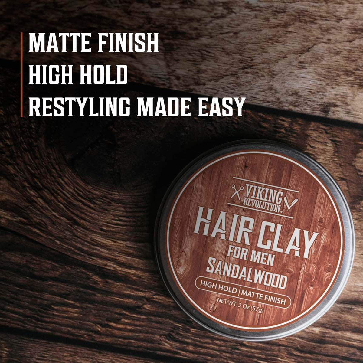 Viking Revolution hair clay texture on fingers for strong matte hold