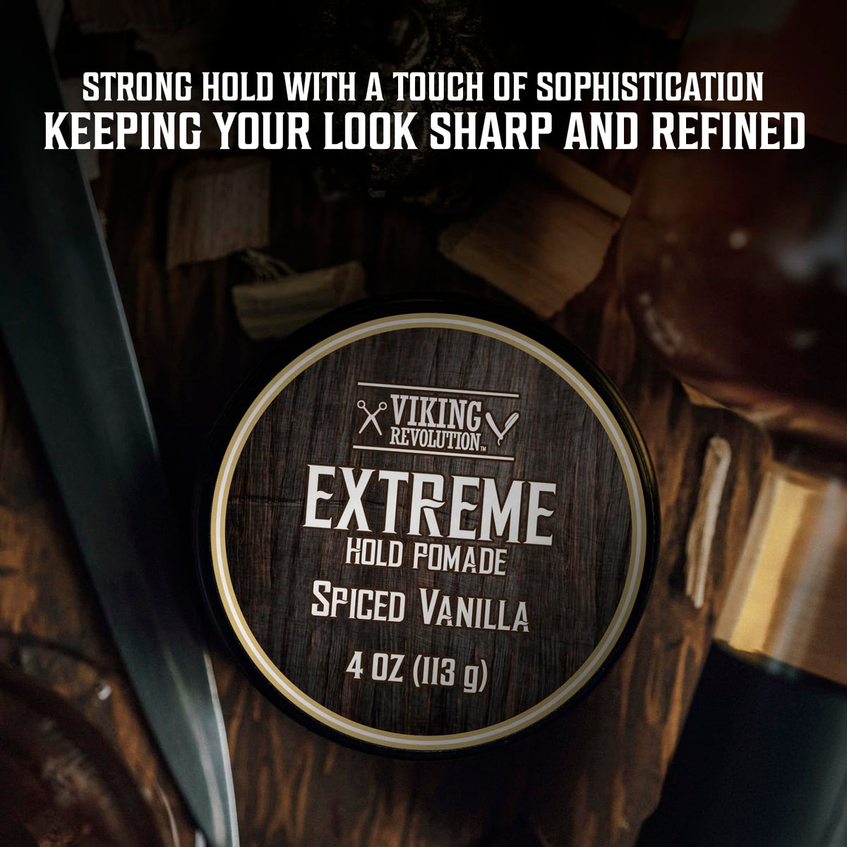 Viking Revolution product in hand being applied to hair for effortless shaping and hold