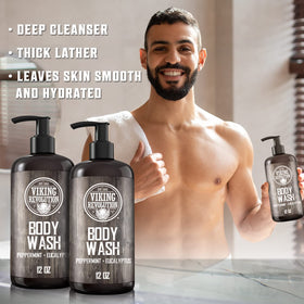 Viking Revolution in-shower use illustrating refreshing cleanse