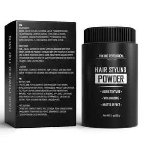 Viking Revolution in use on male model adding volume and matte finish