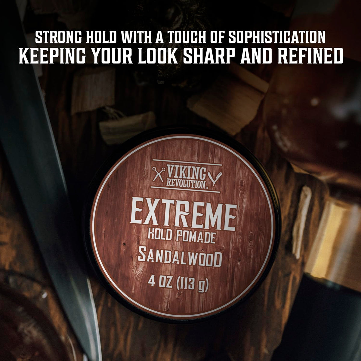 Viking Revolution jar on bathroom counter lifestyle shot, showing everyday use