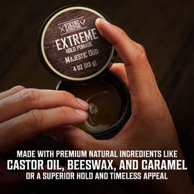 Viking Revolution used by stylist to create a slicked-back, glossy finish
