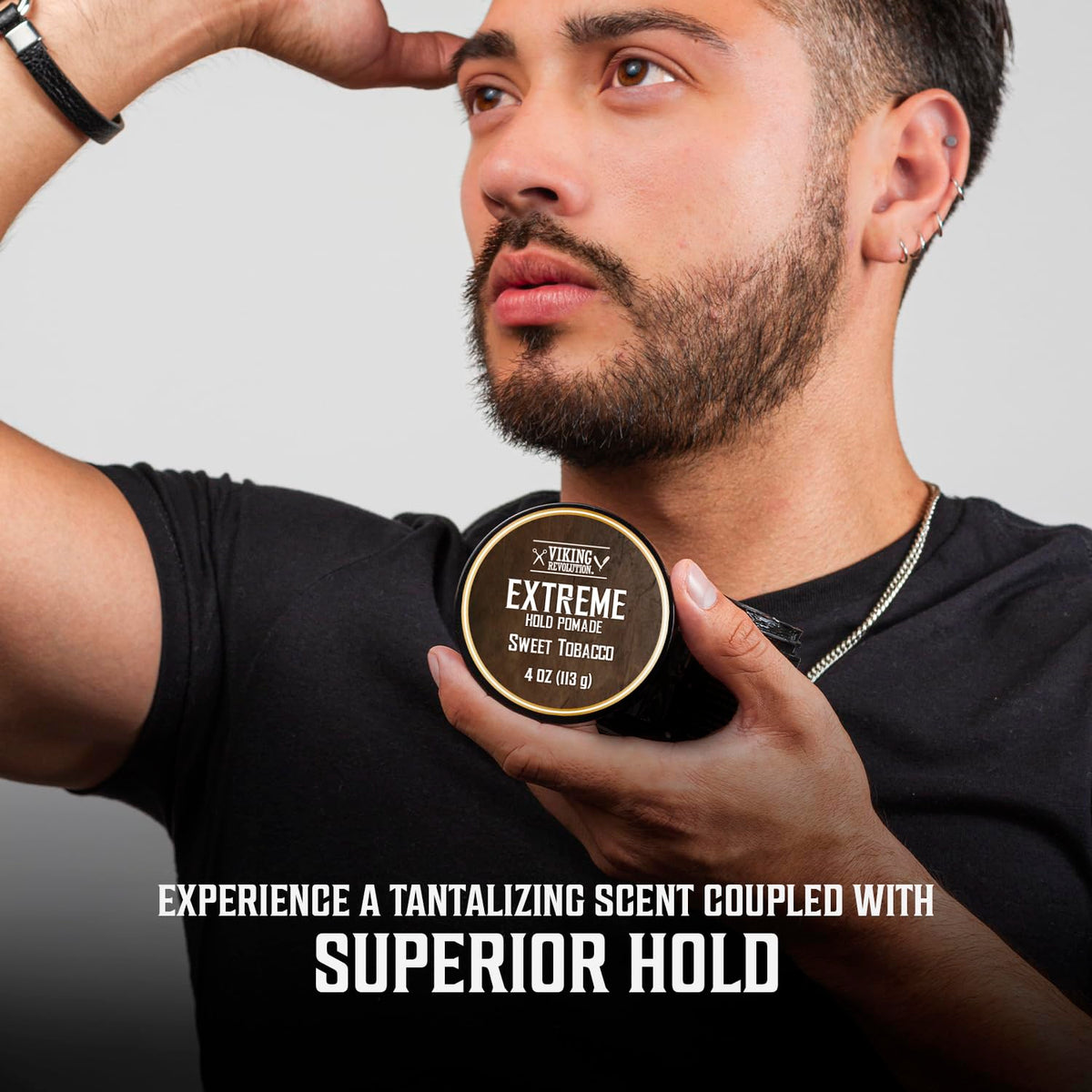 Viking Revolution open jar revealing creamy pomade texture for smooth application
