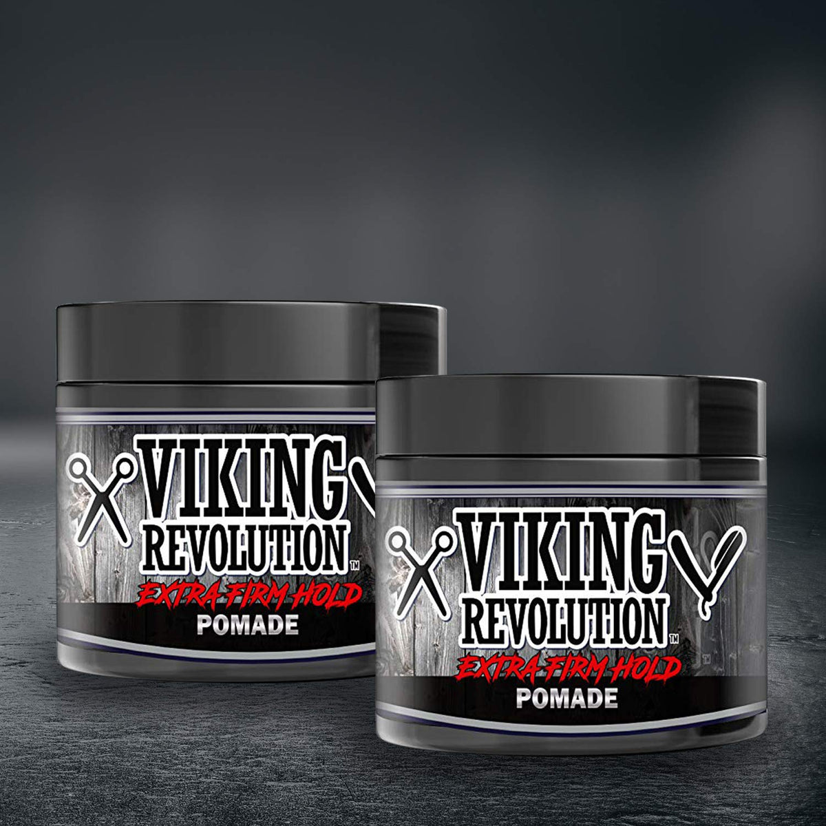 Viking Revolution open tin close-up showing smooth pomade texture and easy scoop for control