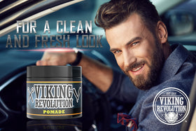 Viking Revolution rinsing from hair in shower showing simple water-based washout