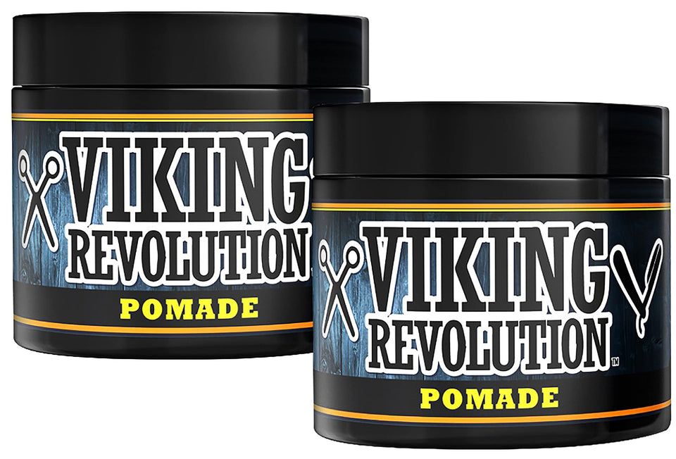 Viking Revolution jar front view showing label and strong hold styling benefit