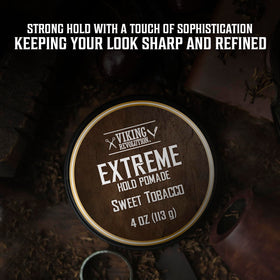 Viking Revolution pomade on hands being spread for controlled styling