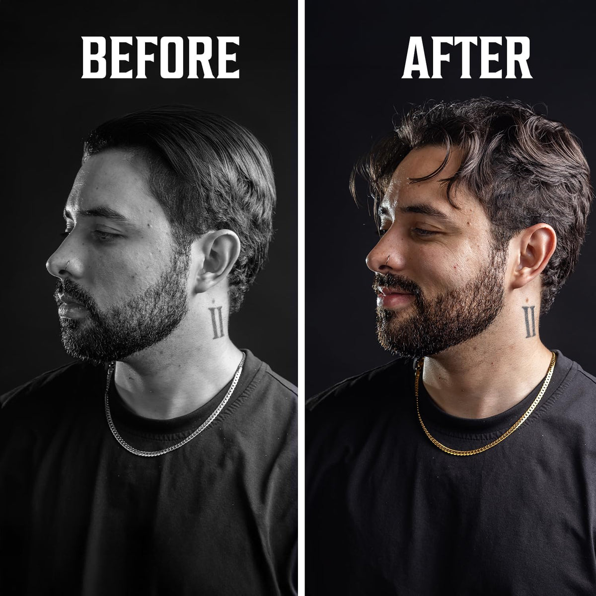 Viking Revolution rinsing from hair illustrating easy wash-out benefit