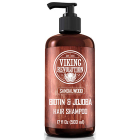 Viking Revolution front label showing sandalwood formula and benefits